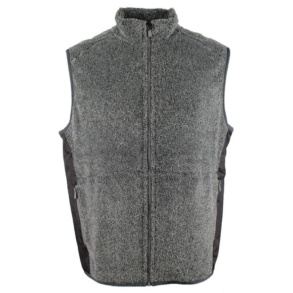 Tommy Bahama Men's Big & Tall 2XB Coal Cascade Cozy Plush Full Zip Vest Pockets - Picture 6 of 6